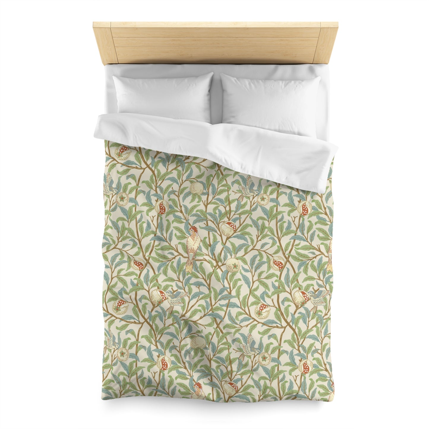 Duvet Cover inspired by William Morris - Bird and Pomegranate Collection (Parchment)