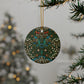 Ceramic Christmas Ornaments inspired by William Morris - Tulip Collection - Double Sided Print: 1pc, 3pcs, 5pcs, 10pcs