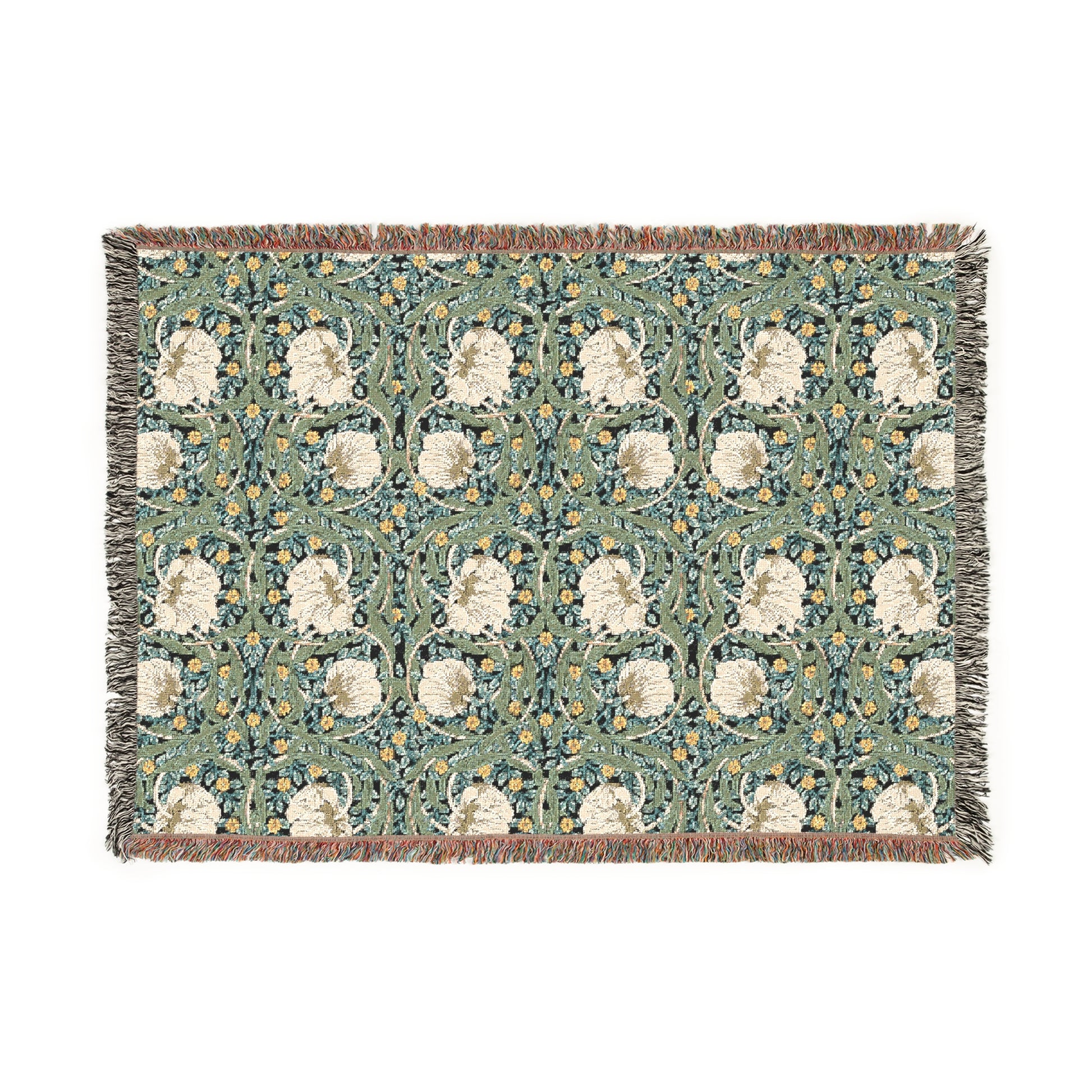 woven-cotton-blanket-william-morris-pimpernel-collection-green-1