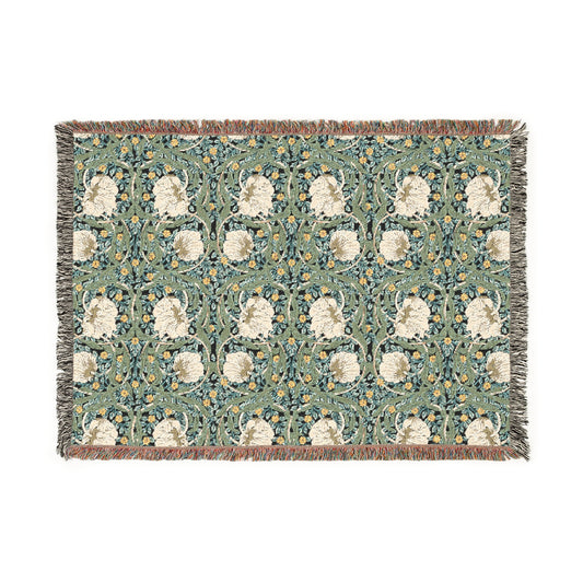 woven-cotton-blanket-william-morris-pimpernel-collection-green-1