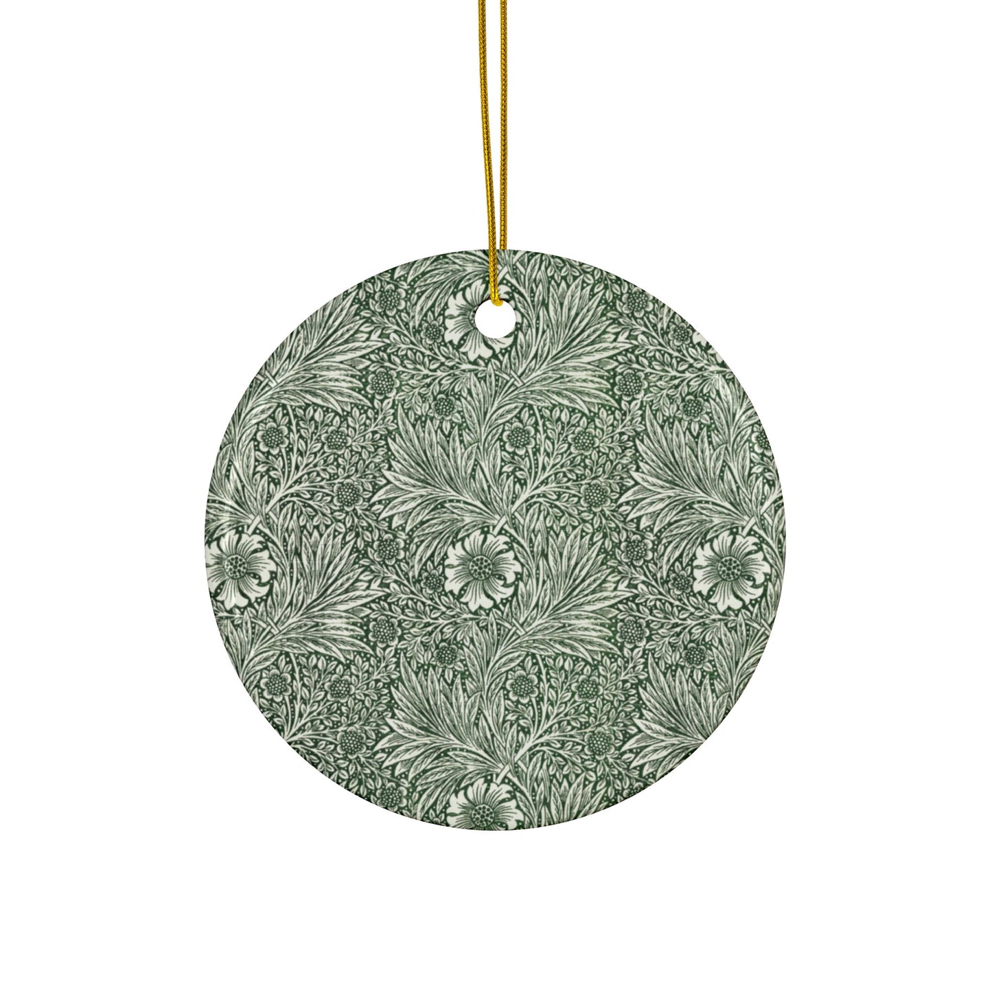 Ceramic Christmas Ornaments inspired by William Morris - Marigold Collection - Double Sided Print: 1pc, 3pcs, 5pcs, 10pcs