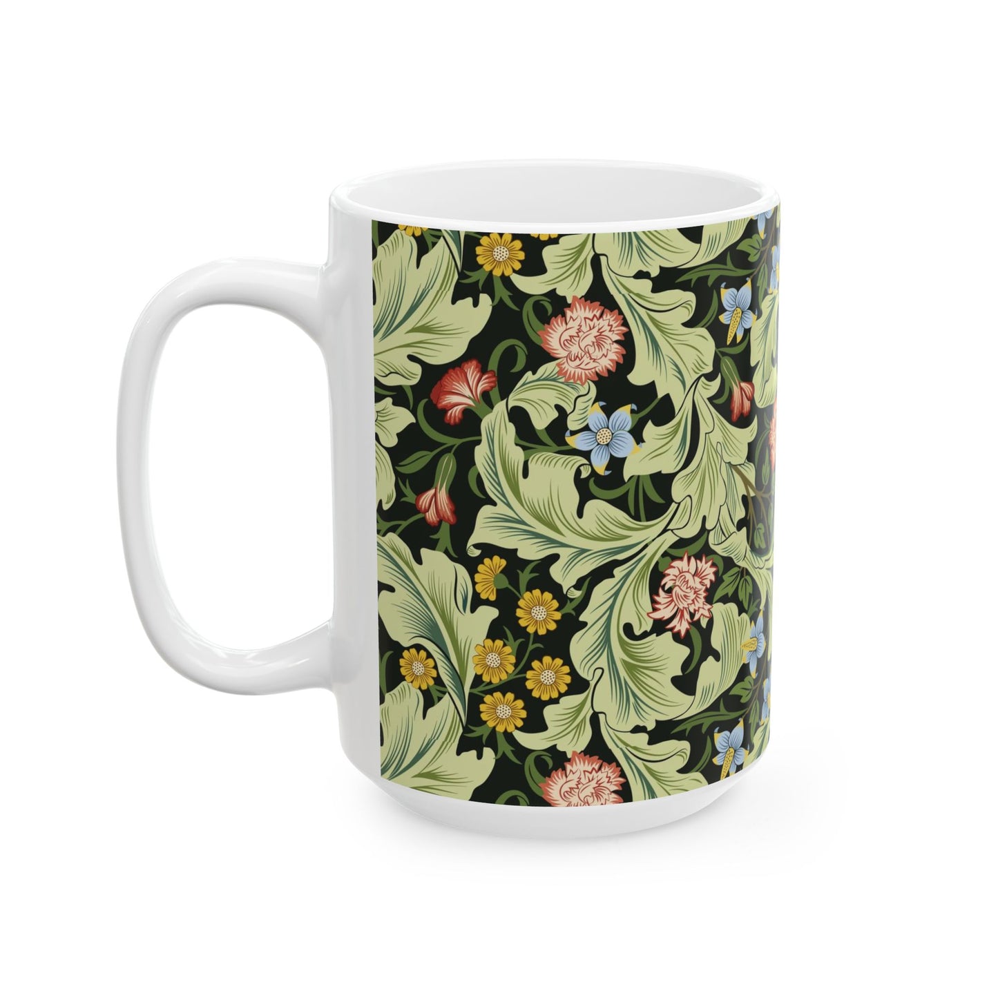 Ceramic Mug inspired by William Morris - Leicester Collection (Green)