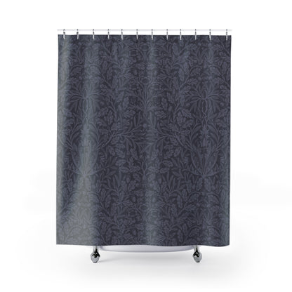 Shower Curtain inspired by William Morris - Acorns and Oak Leaves Collection (Smoky Blue)