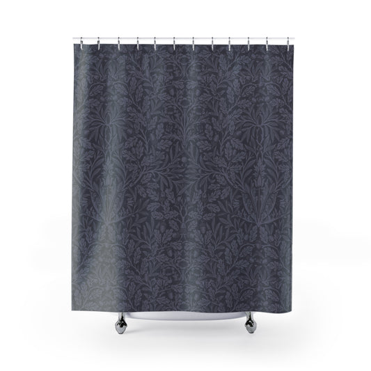 William Morris & Co Shower Curtains - Acorns and Oak Leaves Collection (Smoky Blue)