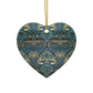Ceramic Christmas Ornaments inspired by William Morris - Peacock & Dragon Collection - Double Sided Print: 1pc, 3pcs, 5pcs, 10pcs