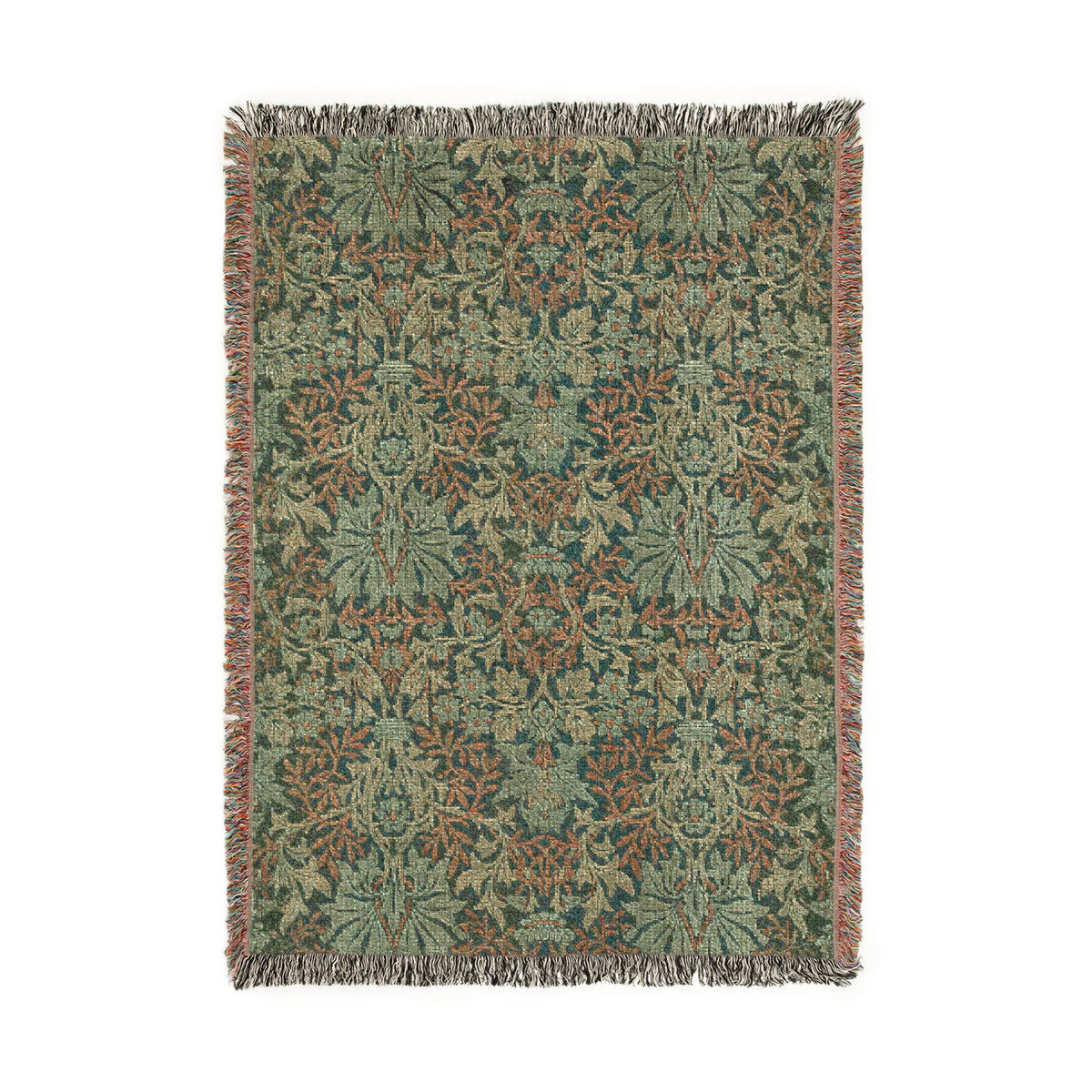Woven Cotton Blanket inspired by William Morris - Flower Garden Collection