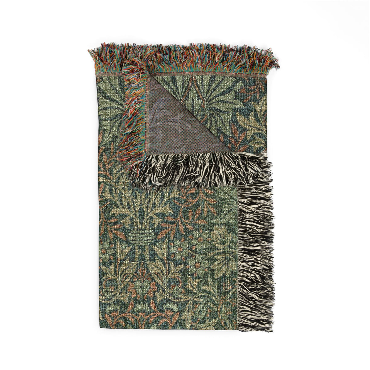 Woven Cotton Blanket inspired by William Morris - Flower Garden Collection