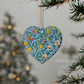 Ceramic Christmas Ornaments inspired by William Morris - Four Fruits Collection (Sky) - Double Sided Print: 1pc, 3pcs, 5pcs, 10pcs