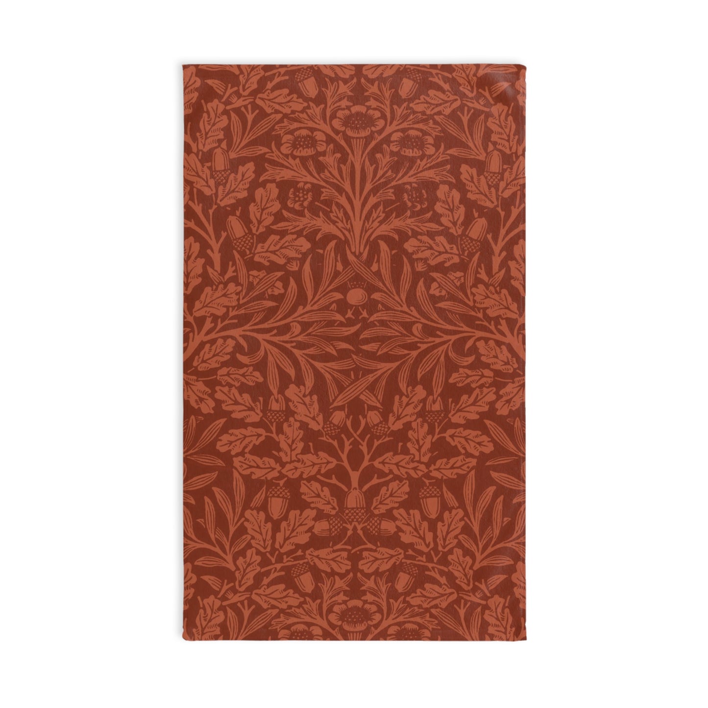 Bathroom Hand Towel inspired by William Morris - Acorns & Oak Leaves Collection (Rust)