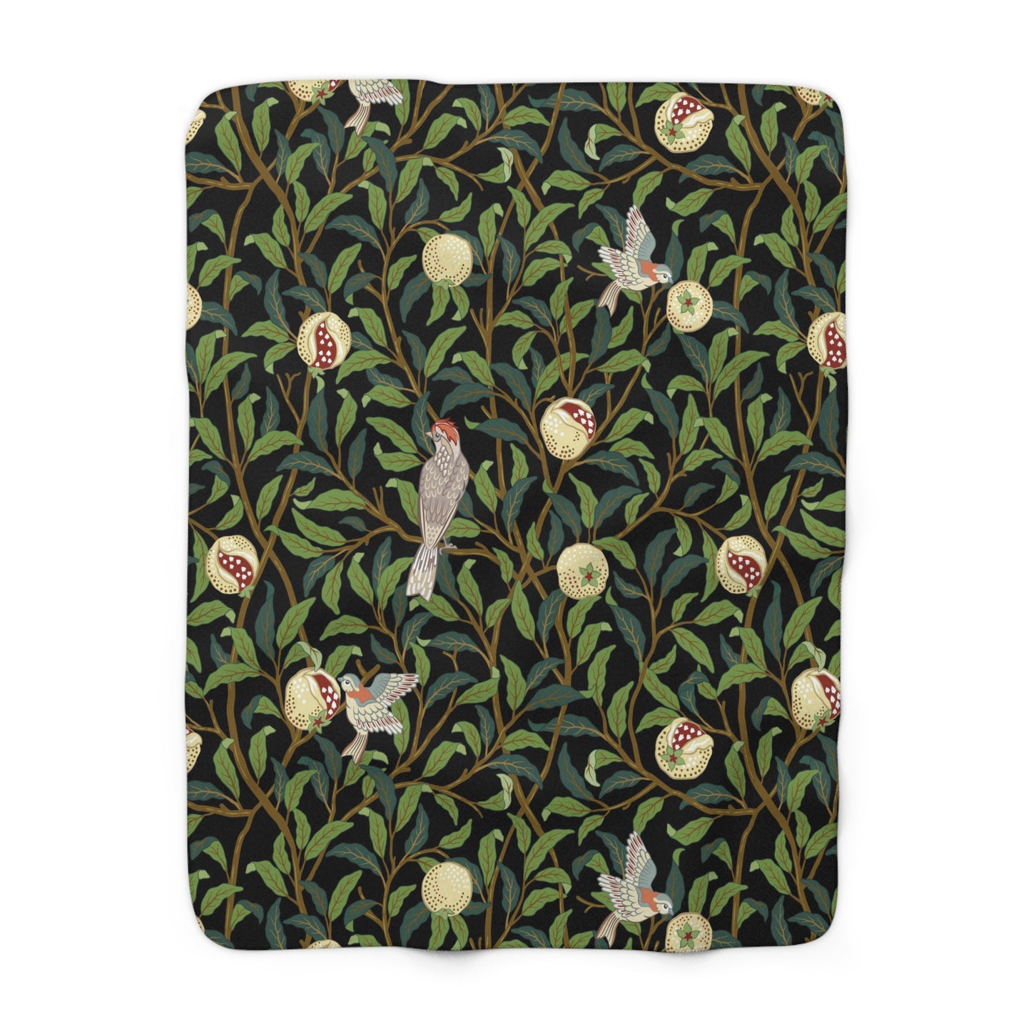 william-morris-co-sherpa-fleece-blanket-bird-and-pomegranate-collection-onyx-3