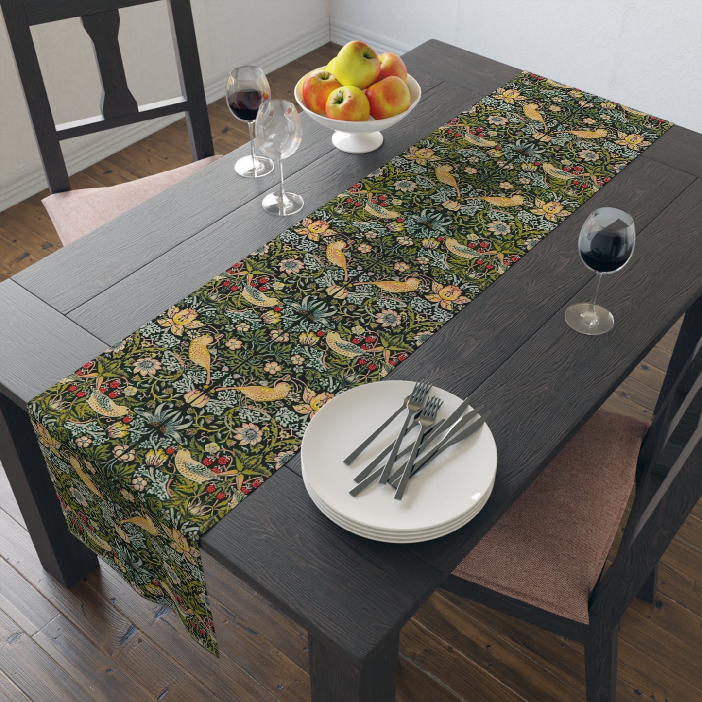 william-morris-co-table-runner-strawberry-thief-collection-ebony-13