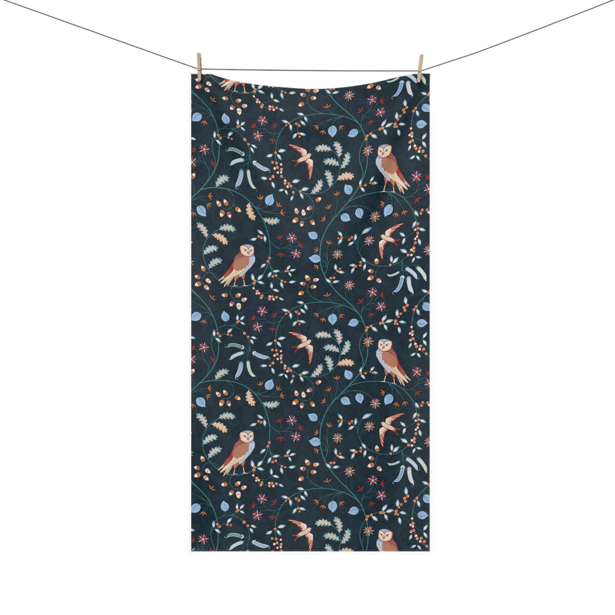 Bath Towel inspired by William Morris - Newill Collection (Night)
