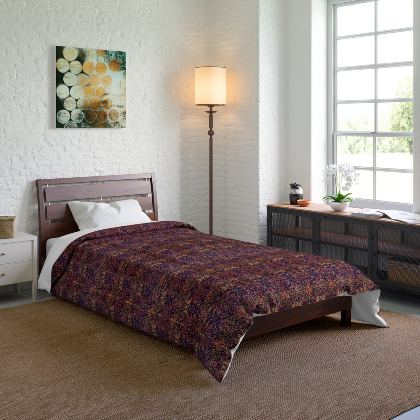 Comforter inspired by William Morris - Dove & Rose Collection