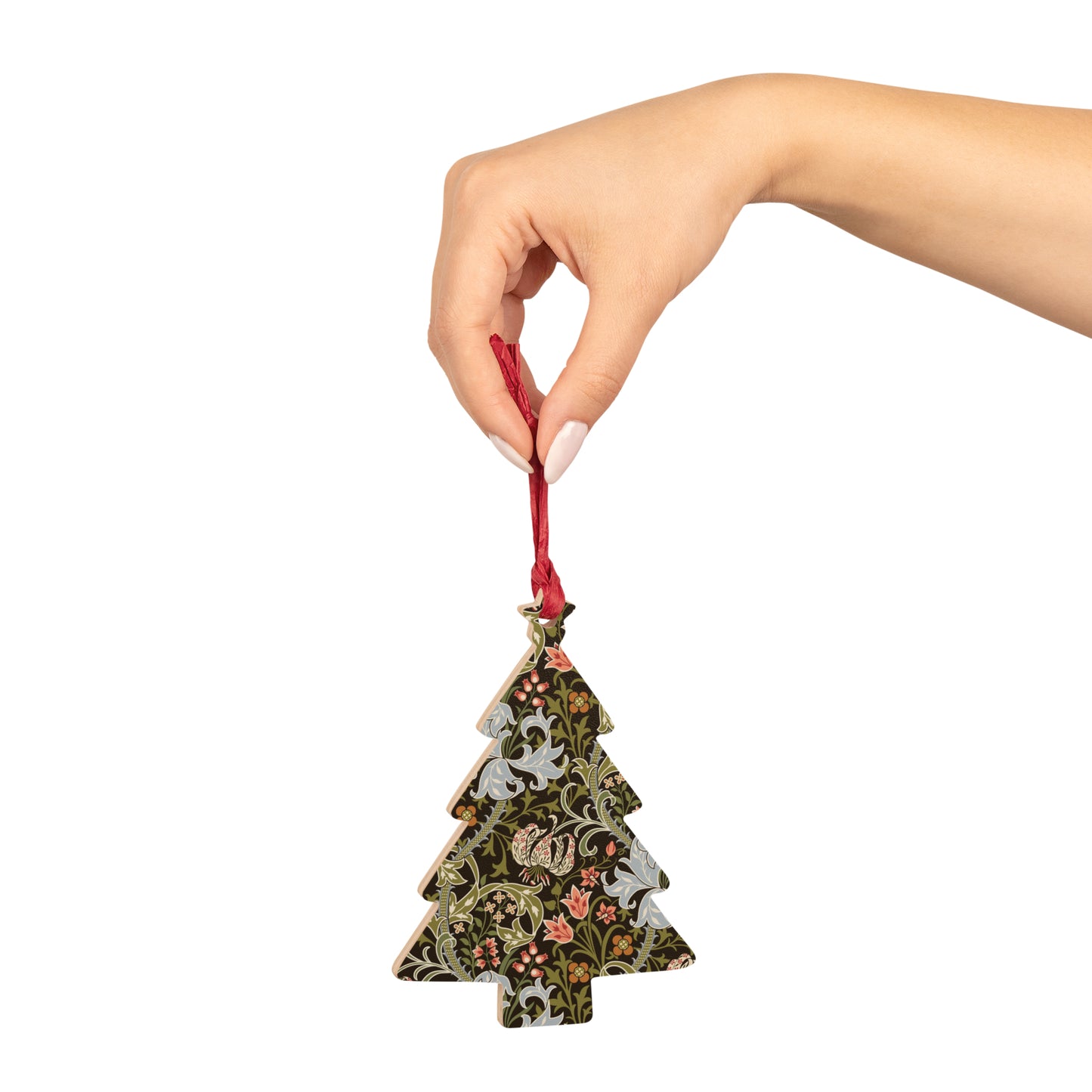 Wooden Christmas Ornaments inspired by William Morris -