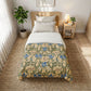 Cotton Comforter inspired by William Morris - Blue Iris Collection