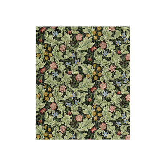 Velvet Blanket inspired by William Morris - Leicester Collection (Green)