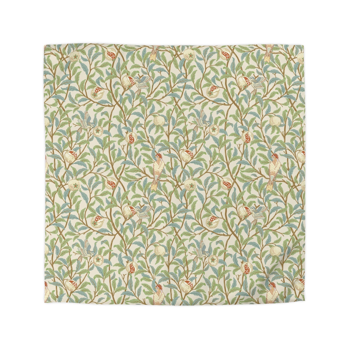 Duvet Cover inspired by William Morris - Bird and Pomegranate Collection (Parchment)