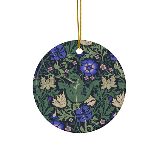 Ceramic Christmas Ornaments inspired by William Morris - Compton Collection (Bluebell Cottage) - Double Sided Print: 1pc, 3pcs, 5pcs, 10pcs