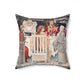 Faux Suede Cushion inspired by William Morris -