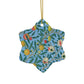 Ceramic Christmas Ornaments inspired by William Morris - Four Fruits Collection (Sky) - Double Sided Print: 1pc, 3pcs, 5pcs, 10pcs