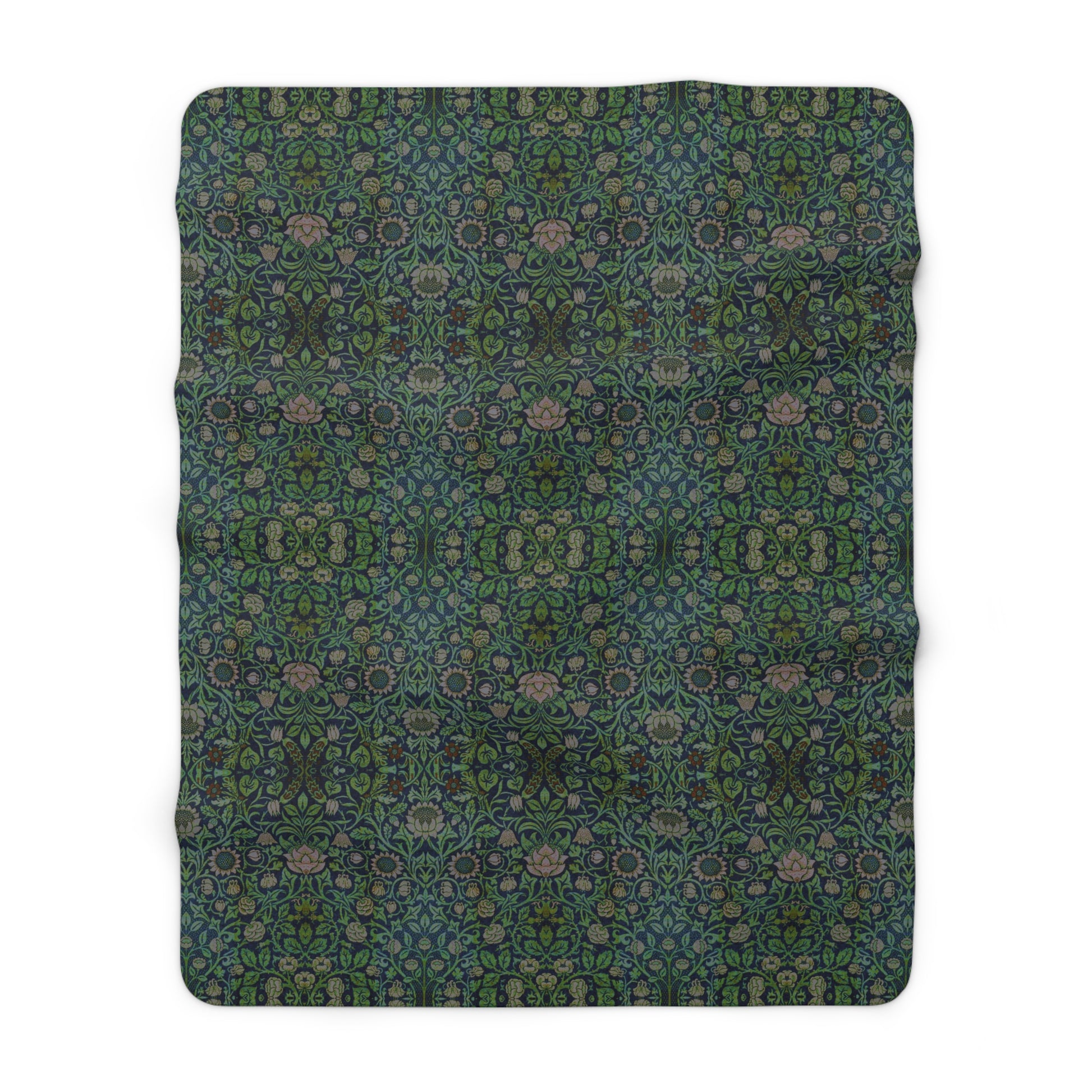 william-morris-co-sherpa-fleece-blanket-violet-and-columbine-collection-green-3