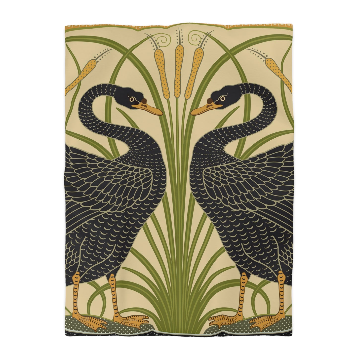 Duvet Cover inspired by William Morris - Black Swan Collection (Cygnus Aatratus)