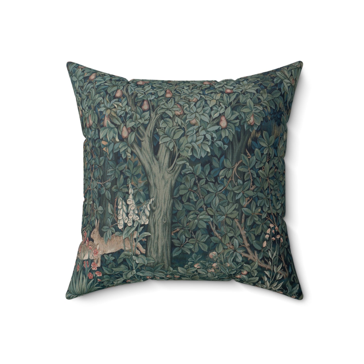 william-morris-co-faux-suede-cushion-green-forest-collection-rabbit-4