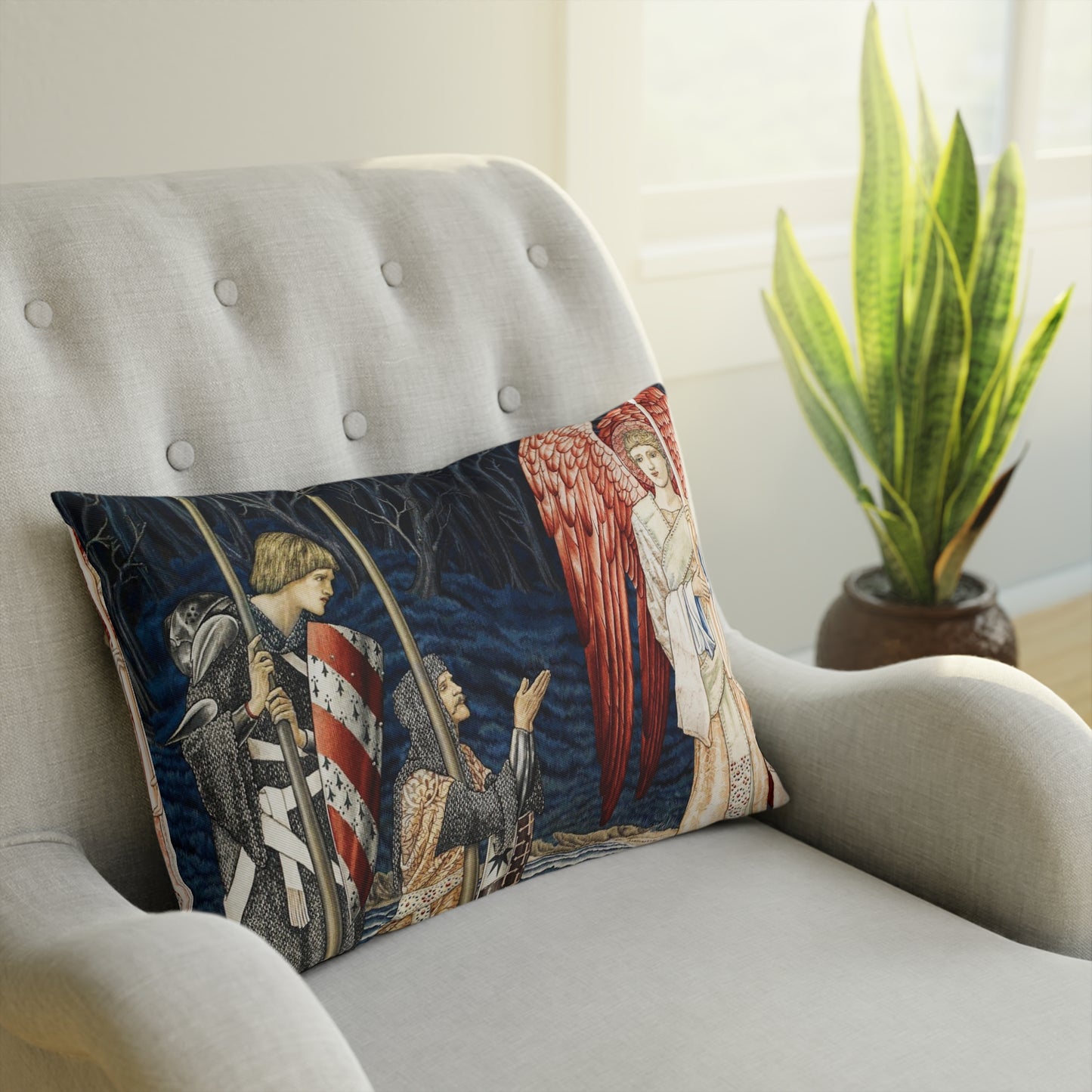 Cotton Drill Cushion inspired by William Morris -