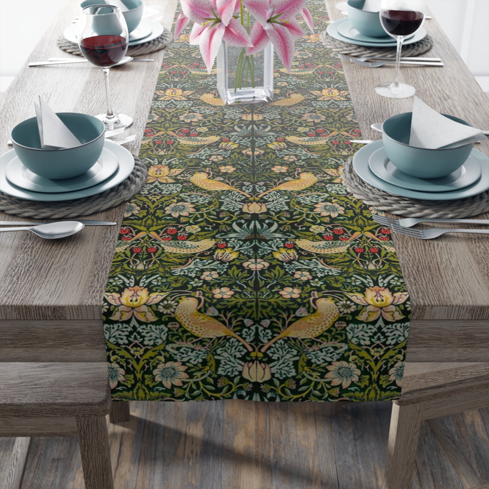 william-morris-co-table-runner-strawberry-thief-collection-ebony-5