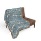Woven Cotton Blanket inspired by William Morris - Bird Collection (Blue)