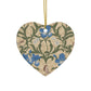 Ceramic Christmas Ornaments inspired by William Morris - Blue Iris Collection - Double Sided Print: 1pc, 3pcs, 5pcs, 10pcs