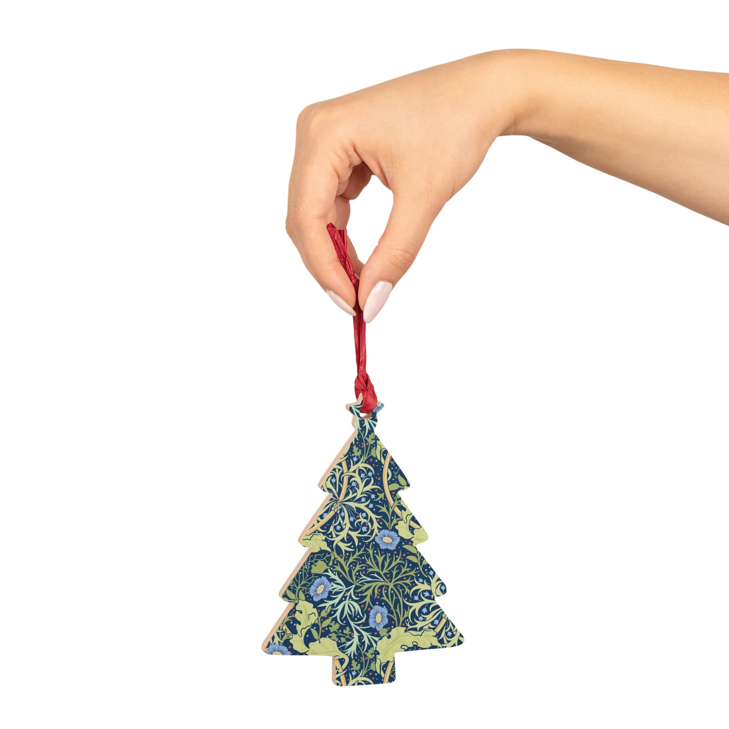 Wooden Christmas Ornaments inspired by William Morris -