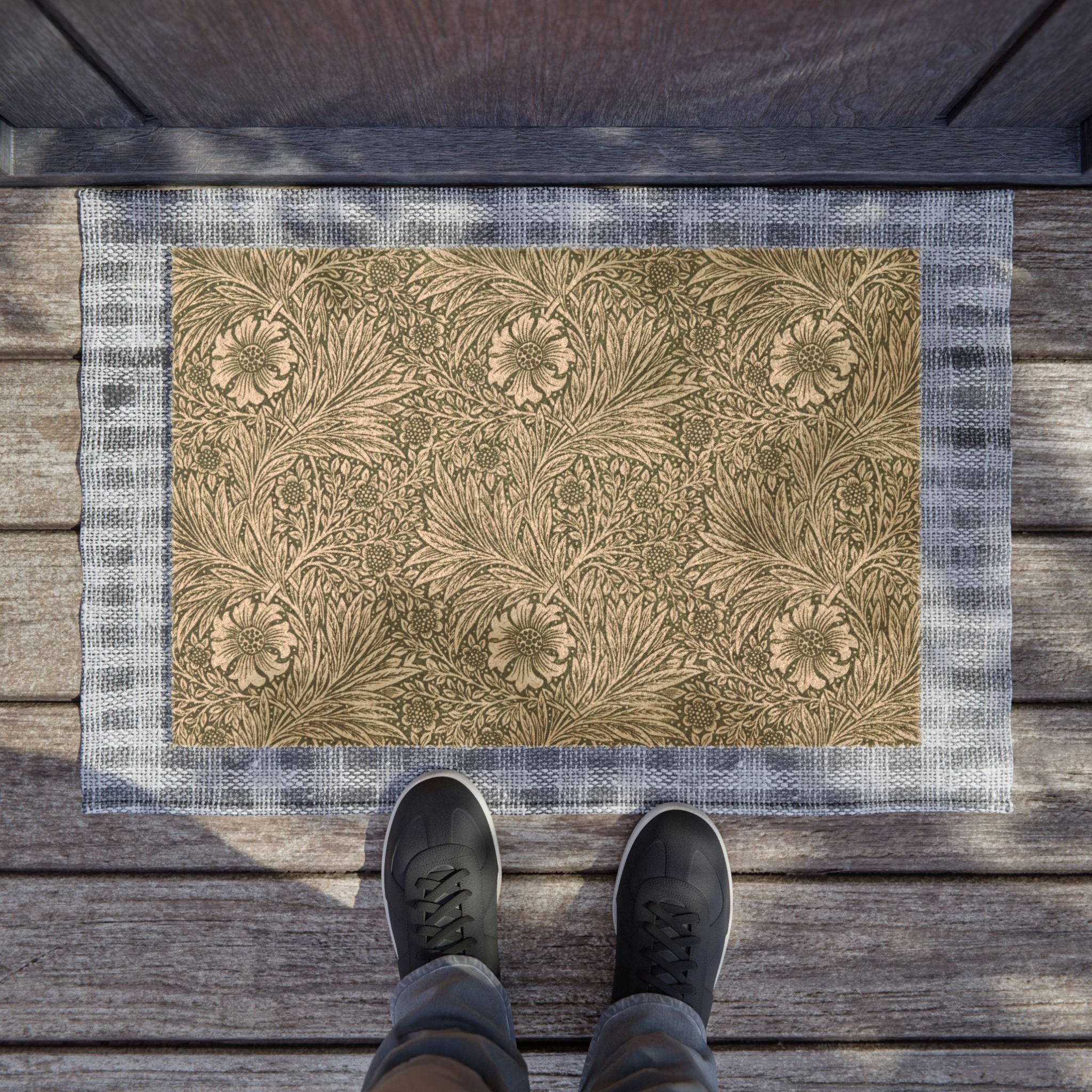 Coconut Coir Doormat inspired by William Morris - Marigold