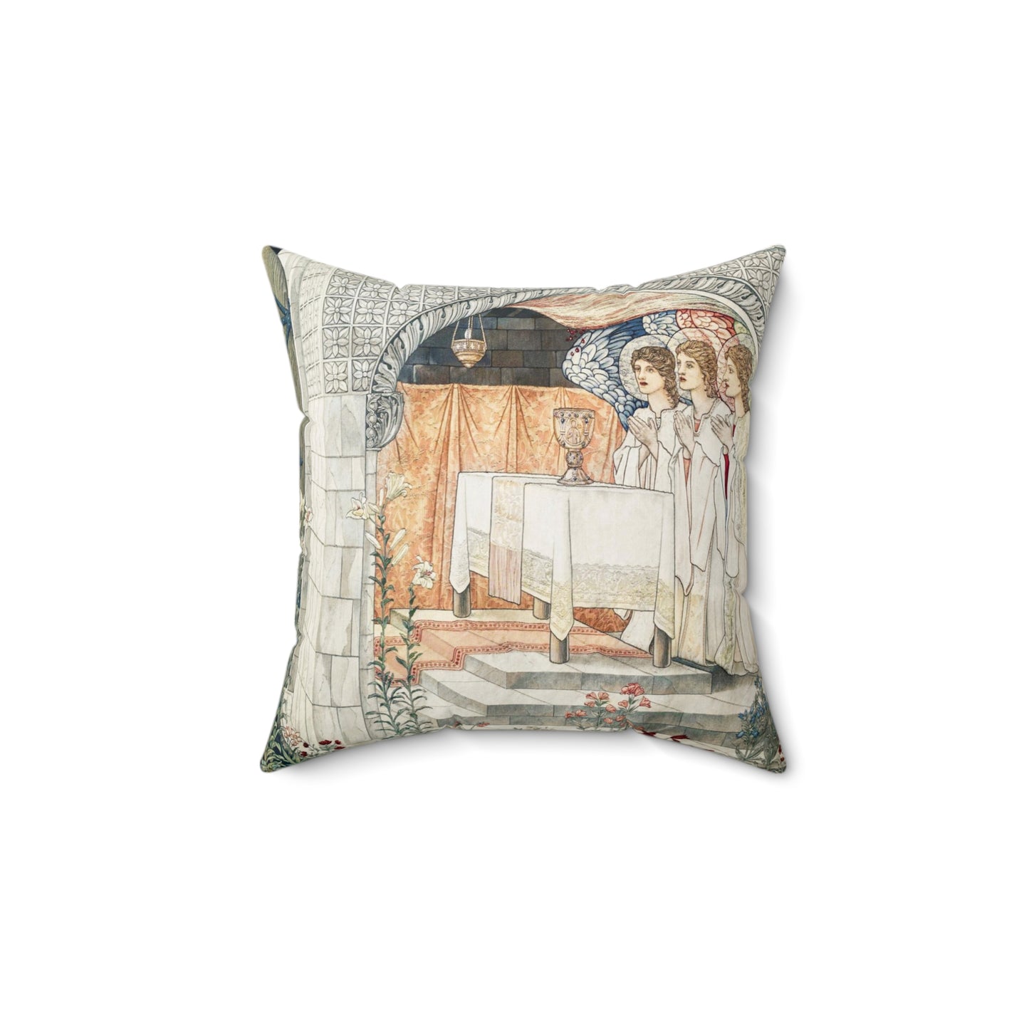 Faux Suede Cushion inspired by William Morris -