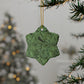 Ceramic Christmas Ornaments inspired by William Morris - Acanthus Collection (Green) - Double Sided Print: 1pc, 3pcs, 5pcs, 10pcs
