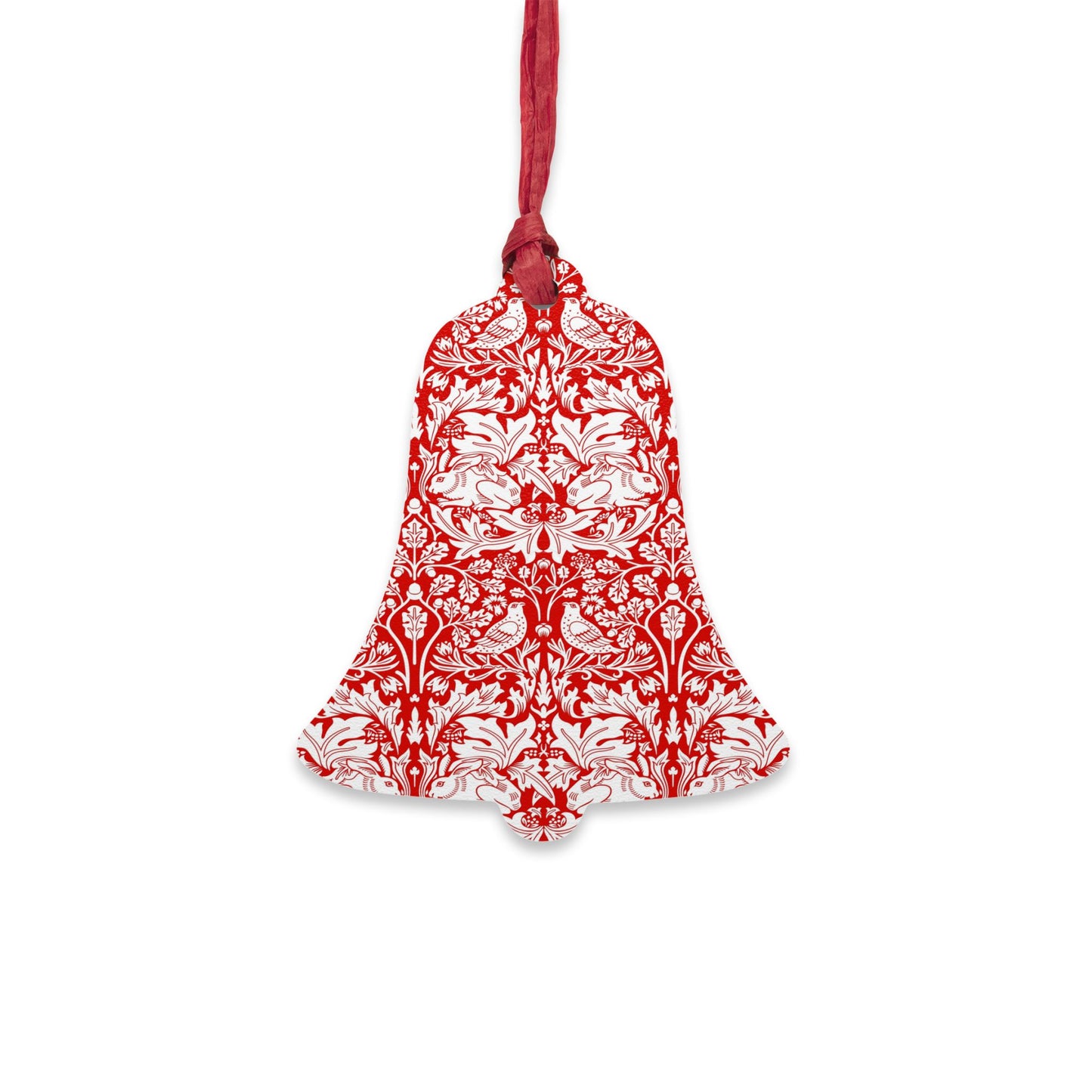 Wooden Christmas Ornaments inspired by William Morris - Brer Rabbit Collection (Red)