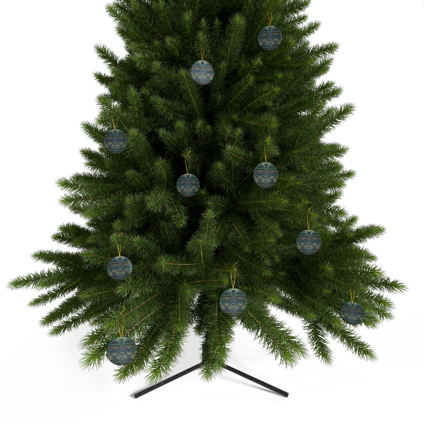 Ceramic Christmas Ornaments inspired by William Morris - Peacock & Dragon Collection - Double Sided Print: 1pc, 3pcs, 5pcs, 10pcs