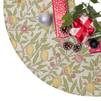 Vintage Botanical Lemon Christmas Tree Skirt