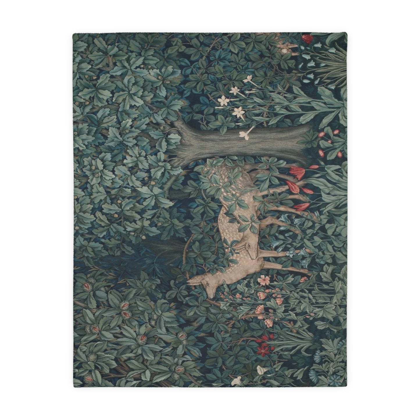 Luxury Velveteen Minky Blanket inspired by William Morris (Two-sided print) - Greenery Collection (Dear)