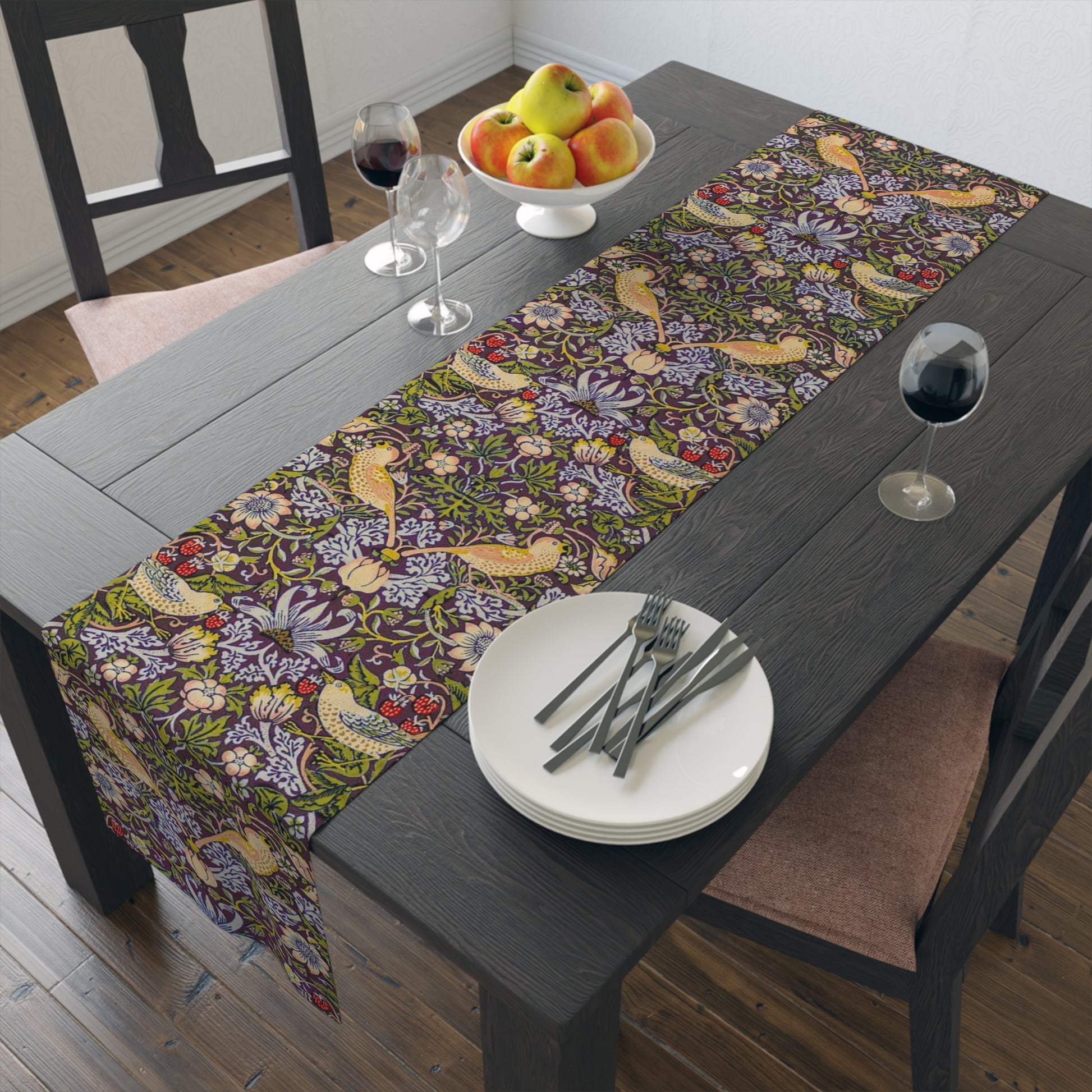 william-morris-co-table-runner-strawberry-thief-collection-damson-13