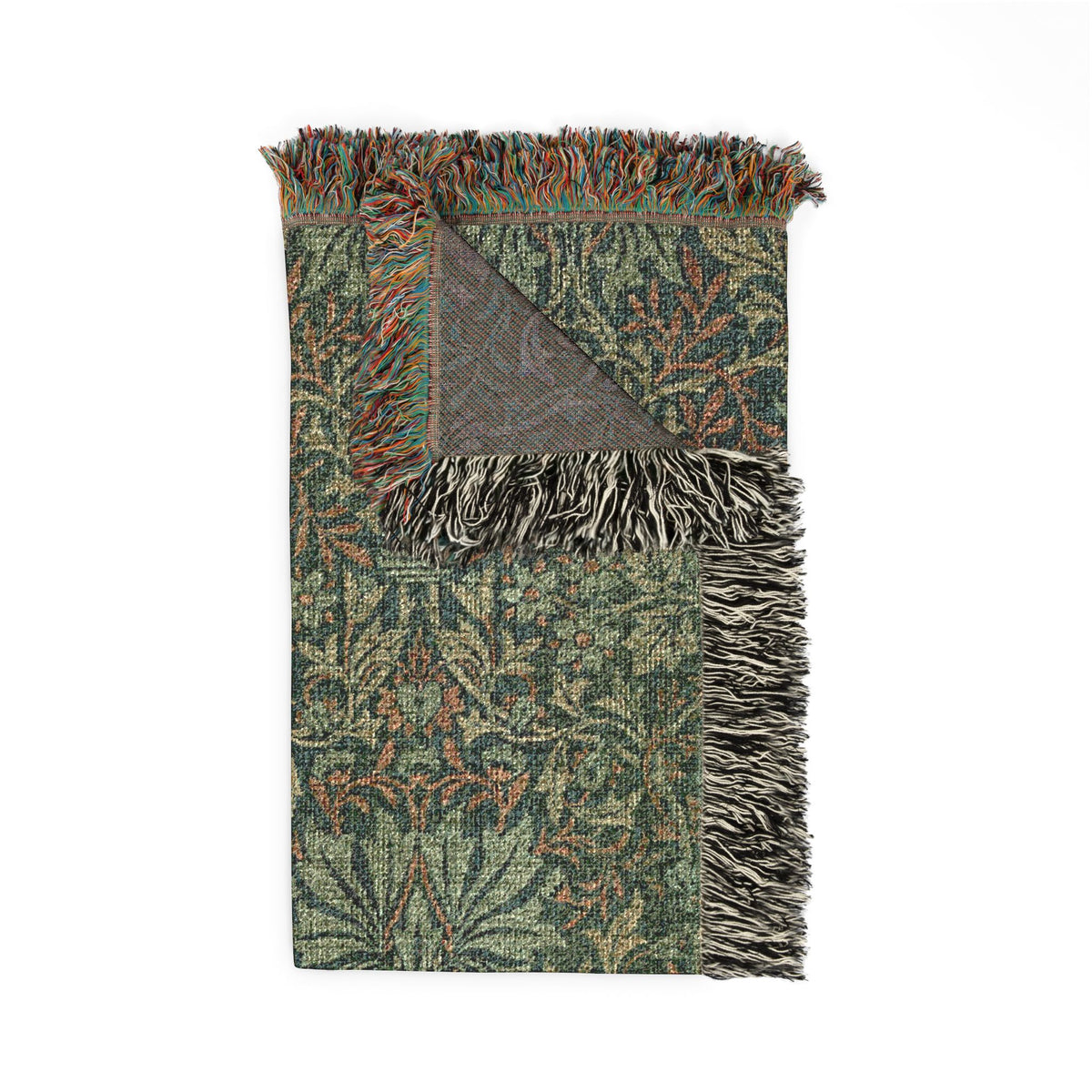 Woven Cotton Blanket inspired by William Morris - Flower Garden Collection