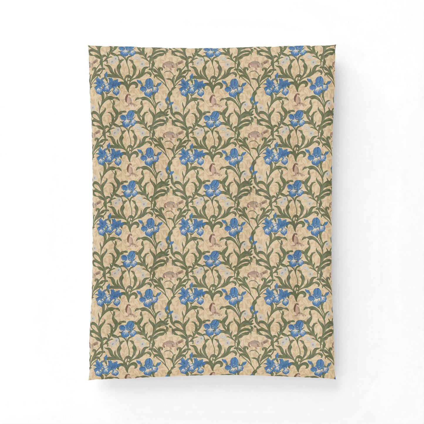 Cotton Comforter inspired by William Morris - Blue Iris Collection