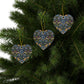 Ceramic Christmas Ornaments inspired by William Morris - Strawberry Thief Collection (Indigo) - Double Sided Print: 1pc, 3pcs, 5pcs, 10pcs