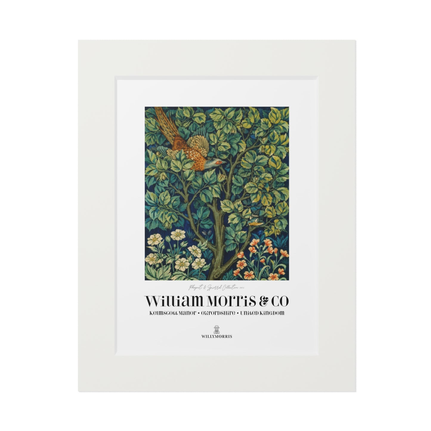 William Morris Botanical Fine Art Print with Passepartout Frame