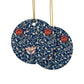 Ceramic Christmas Ornaments inspired by William Morris - Medway Collection - Double Sided Print: 1pc, 3pcs, 5pcs, 10pcs