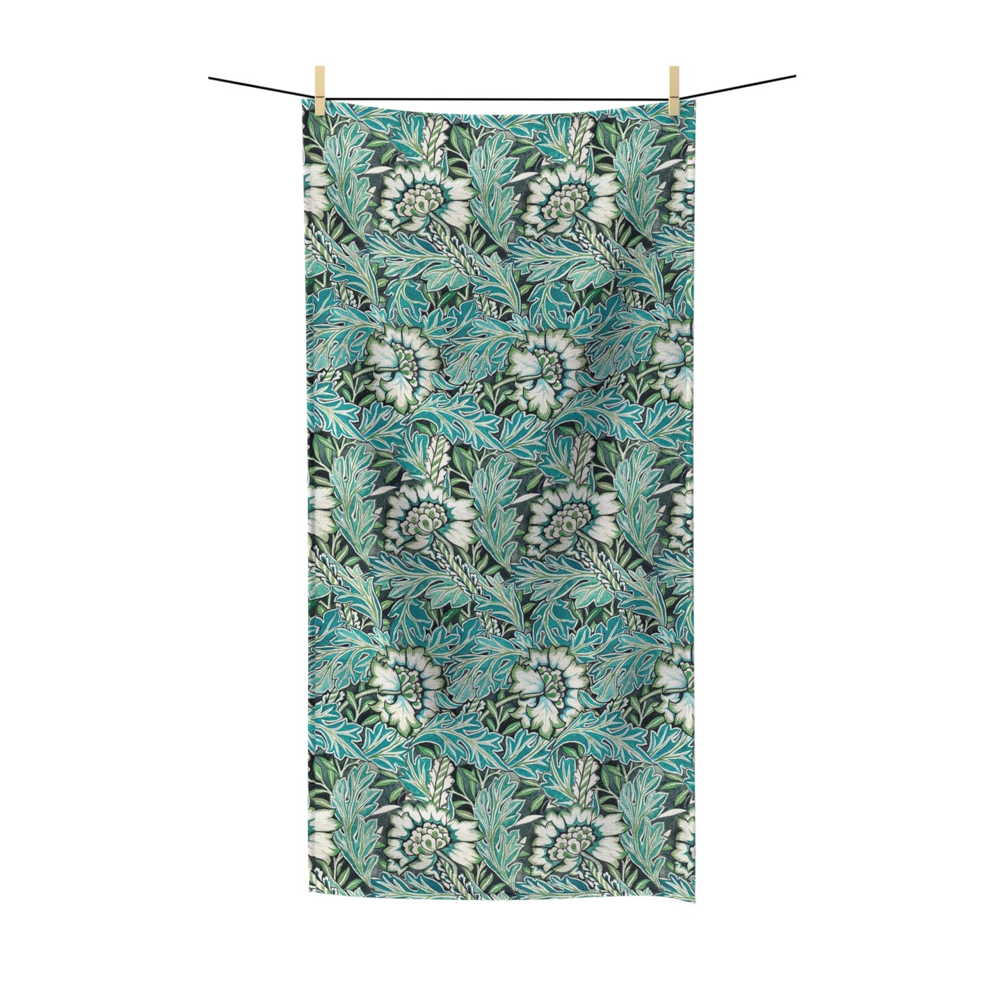 Luxury Polycotton Towel inspired by William Morris - Anemone Collection