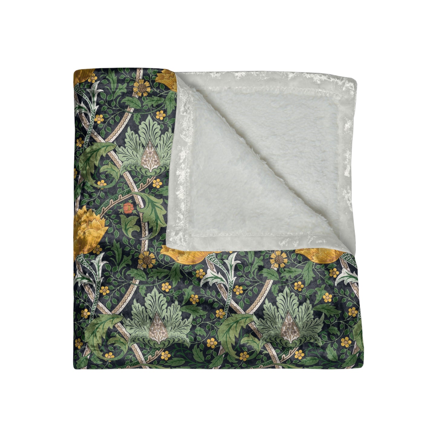 william-morris-co-lush-crushed-velvet-blanket-chrysanthemum-collection-yellow-1