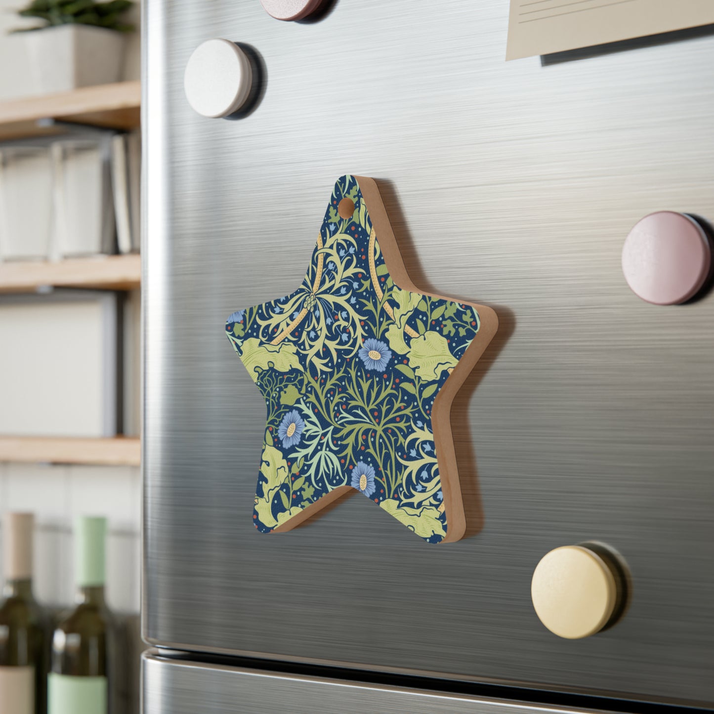 Wooden Christmas Ornaments inspired by William Morris -