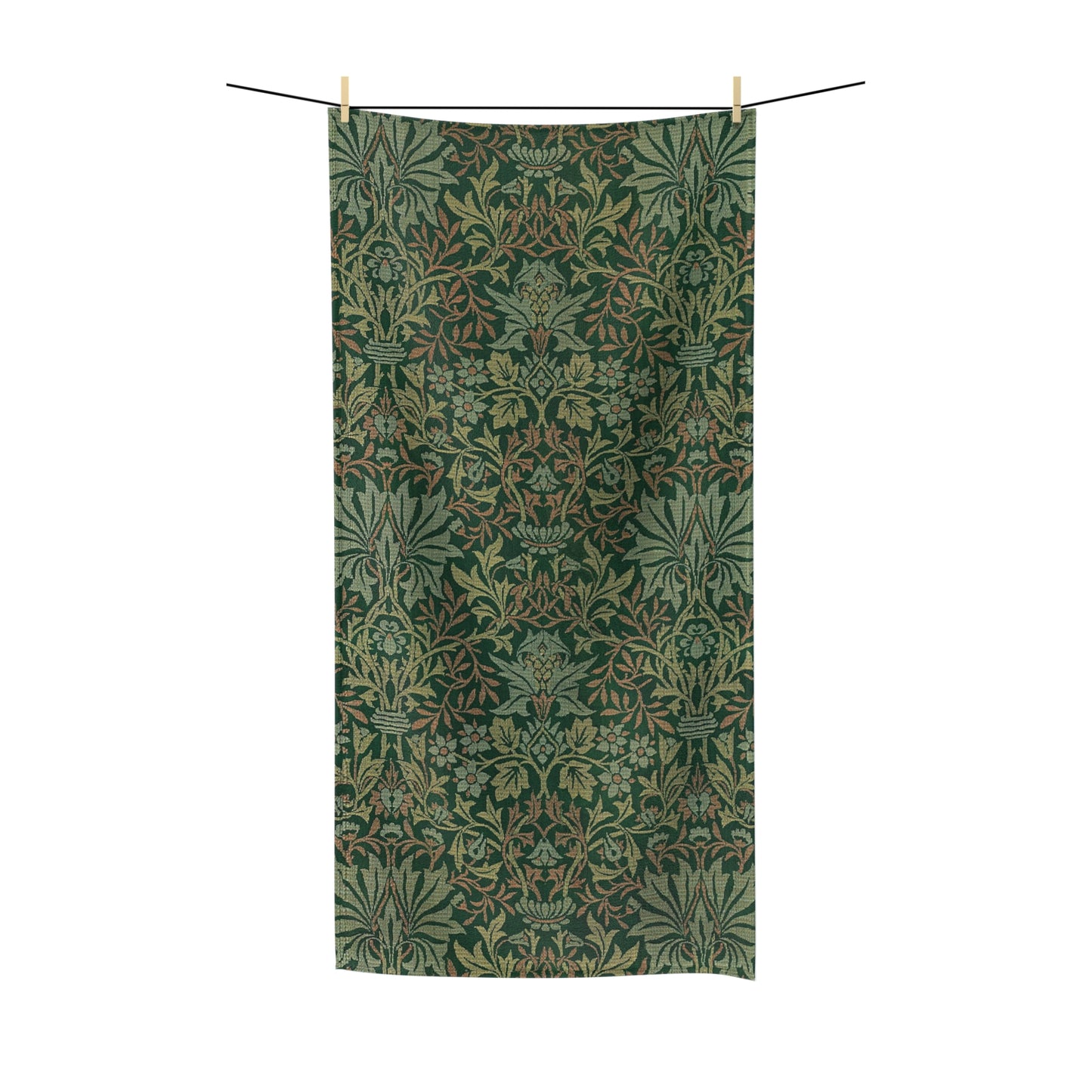 Luxury Polycotton Towel inspired by William Morris - Flower Garden Collection