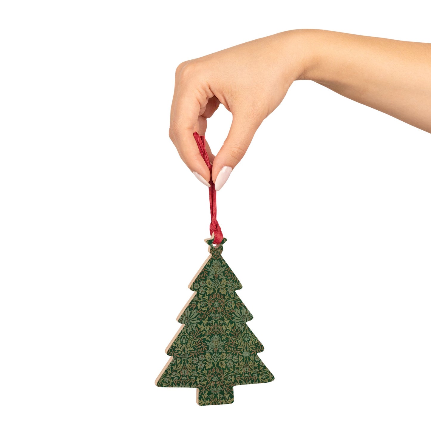 Wooden Christmas Ornaments inspired by William Morris - Flower Garden Collection